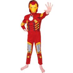 Fantasia Homem De Ferro Infantil Vingadores Deluxe Tamanho P