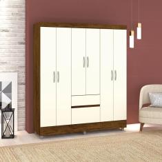Guarda Roupa 6 Portas Urus Imbuia Champanhe