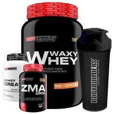 Kit Waxy Whey 900g + ZMA Elements 100 caps + Creatina 100g + Coqueteleira Bodybuilders-Unissex