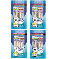 4 un Osso Deliciosso Baby Palito Fino Leite para Cães Filhotes Ossinho para cachorro filhote - 100 g