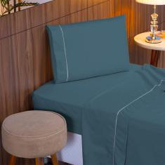 Lençol Ponto Palito 400 Fios Solteiro 3pçs 2,50m x 1,55m