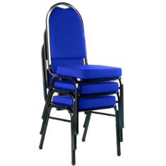 03 Cadeiras Para Hotel E Auditório Linha Hotel Azul