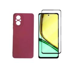 Capa Capinha Aveludada Compatível Para Realme C67 4g + Película De Vid