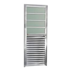 Porta de Alumínio Basculante 210x80cm com Vidro Boreal Anodizado Brilh