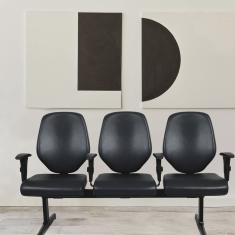 Cadeira Longarina para Escritório Amor Preto