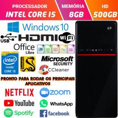 Computador pc cpu Intel Core i5 Hdmi 8GB HD 500GB Windows 10 Wifi Desktop