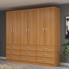 Guarda Roupa Casal 6 Portas 9 Gavetas Bergamo Evidência