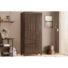 Guarda Roupa 3 Portas E 2 Gavetas Wind Ébano - Demóbile