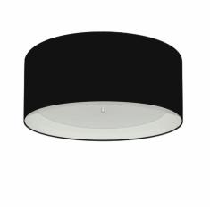 Plafon Cilíndrico Md-3161 Cúpula em Duplo Tecido 50x25cm Preto / Branco - Bivolt