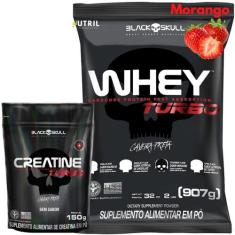 Kit Whey Protein Turbo + Creatina Monohidratada 150g - Black Skull - G