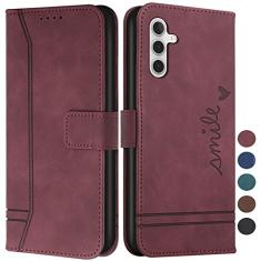 COTDINFOR Capa para Samsung Galaxy S24 FE, capa carteira flip com suporte, fecho magnético, funcionalidade de carteira, vinho tinto