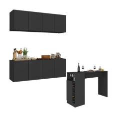 Armário de Cozinha com Bancada Americana/Mesa Gourmet Multimóveis MP22