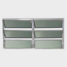 Janela Basculante de Alumínio 60x200cm 2 Seções com Vidro Boreal Plus Brimak
