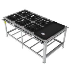 Fogão Industrial Inox Gastromaq 6 Bocas Mistas Centro com Chapa FGI406
