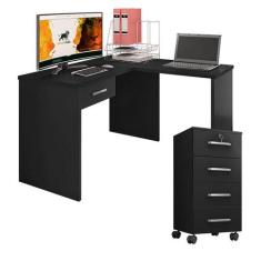 Mesa para computador com Gaveta e Extensora e Gaveteiro Gávea com Chav