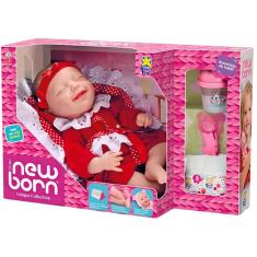 Boneca Diver New Born Unique Macacão Vermelho Divertoys