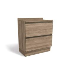 Balcão de Cozinha Modulado Maxxi G755 2 Gavetas c/Tampo 80cm Nogal/Nogal - Kappesberg