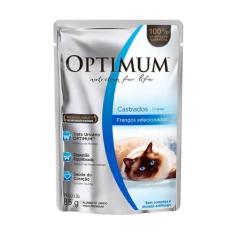 Ração Úmida Optimum Sachê para Gatos Adultos Castrados Frango 85 g