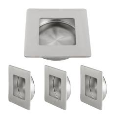 HOMOTEK Puxadores de dedo para porta de armário deslizantes quadrados, diâmetro interno de 54 mm, alças embutidas para bolso, puxadores de porta de celeiro, puxadores de gaveta (aço inoxidável