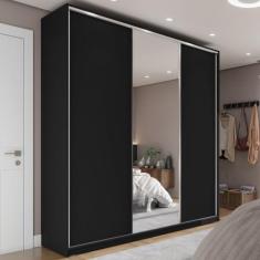 Guarda Roupa Casal 100% MDF BP com 3 Portas e 1 Espelho Zermatt - RR M