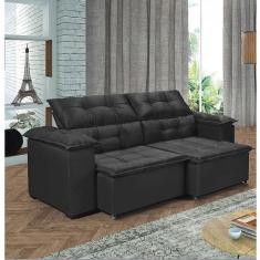 Sofá 3 Lugares Retrátil E Reclinável Hórus 2,15 Mts - Premier Estofado