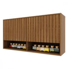 Armário Cozinha Paris 2 Portas Ripadas 1,20 Indekes