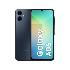Smartphone Samsung Galaxy A06 128GB - Azul Escuro, 4G, RAM 4GB, Câmera 50MP + Selfie 8MP, Tela 6,7"