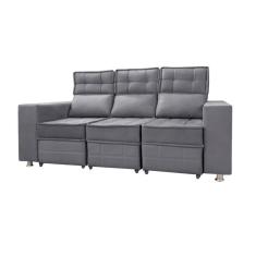 Sofá Retrátil E Reclinável 3 Lugares Londres Speciale Home Chumbo