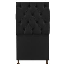 Cabeceira Sofia 90cm Solteiro Suede Preto