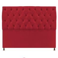 Cabeceira Sofia 195cm King Size Suede Vermelho