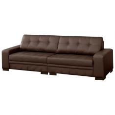 Sofá 4 Lugares 260cm Milano Couro Conhaque