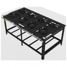Fogão Industrial Gastromaq 8 Bocas Mistas Linha Encosto Fg408em