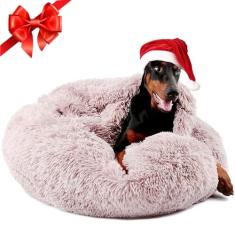 Himax Camas para cães pequenos, cama de cachorro donut com cobertor, cama calmante para cães laváveis (50,8 cm/66 cm/89 cm)