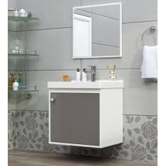 Gabinete Banheiro Em Mdf com Pia Cuba - Veneto - RIVERZZA, Gianduia