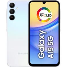 Smartphone Samsung Galaxy A15 5G 128GB Tela 6.5" 4GB RAM Câmera Tripla + Selfie 13MP - Azul Claro