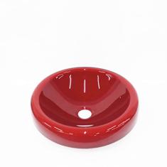 CUBA DE VIDRO CHAPEU 42CM VERMELHO CEREJA