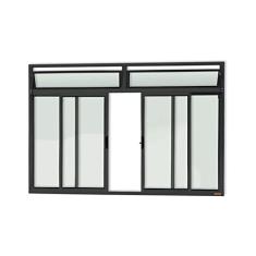Janela Plus 4 Folhas com Bandeira Vidro Liso 100cm x 150cm Brimak Preto