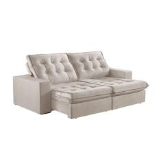 Sofá 2 Lugares Retrátil E Reclinável Martins M-165 Veludo Creme