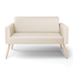 Sofá Namoradeira Pés Palito Natural Marisa Corino Bege D03 - D`rossi