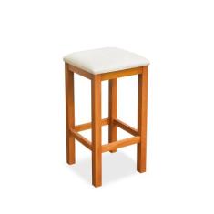 Banqueta Alta Decorativa Lívia Para Balcão Cozinha Base em Madeira Sue