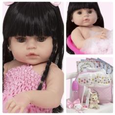 Boneca Reborn Silicone Morena Bailarina Coelhinha Pode Banho - Cegonha