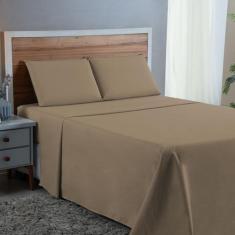 Lençol Cama de Casal 4 peças 300 Fios Percal 100% Algodão Cama Box - D