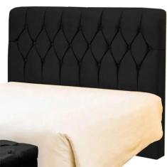 Cabeceira de Cama Box Casal 140cm Istambul Suede Preto - DS Estofados 