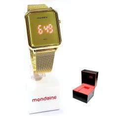 Relógio Mondaine Feminino Digital Led Dourado 32171LPMVDE1