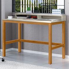 Mesa Escrivaninha California Off White/Nature - Tebarrot