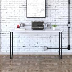 Mesa Dynamica 135x50x75cm Branco Chess - Est.preta Branco Chess - Est.preta