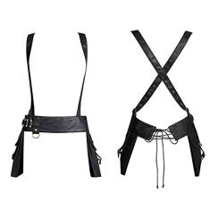 Bolsa de cintura bolsa de cinto pochete transversal para motocicleta, caminhada, suporte de telefone, carteira vintage de couro casual, moda, mochila para dia e festival gótico, bolsa de quadril para