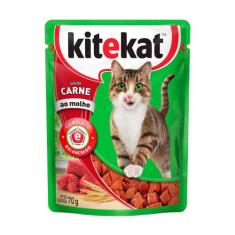 Ração Úmida para Gatos KiteKat Adulto Sabor Carne ao Molho em Sachê 70
