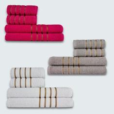 Jogo De Toalhas 12 Pe?as Cole??o Montreal 100% Algod?o Rs+cz+br