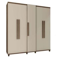 Guarda Roupa Casal 228cm 5 Portas Munique RV Móveis Freijo/Off White